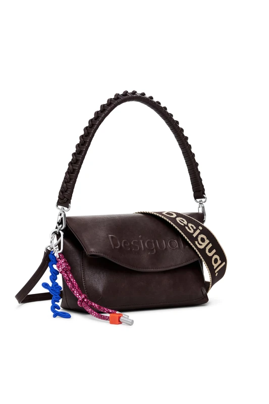 Desigual cross body bag Half Logo Trokel Shoulder Bag Chocolate dark brown