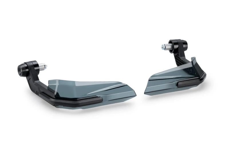 Puig 22056N Avant Handguards, set of handguards with M6 screw and smoked deflector, aerodynamic design and motorcycle protection, ideal for routes and adverse conditions, Black