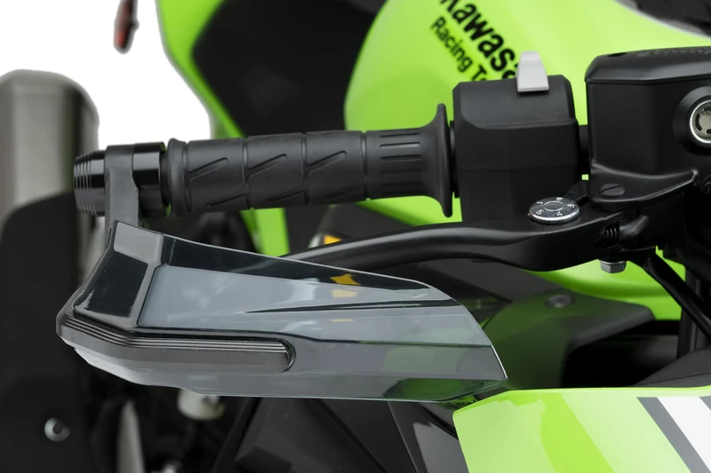 Puig 22057N Avant Handguards, set of handguards with M8 screw and smoked deflector, aerodynamic design, protection against impacts and weather, ideal for trail bikes and road adventures, Black