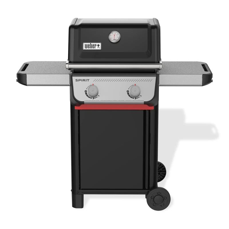 Weber Spirit E-210 Gas Barbecue / 2 Burners, Snap-Jet Ignition, Durable Wheels and Warming Rack, 51 x 46 cm Cooking Surface, Compatible with Weber Works Side Rails, Black/Silver