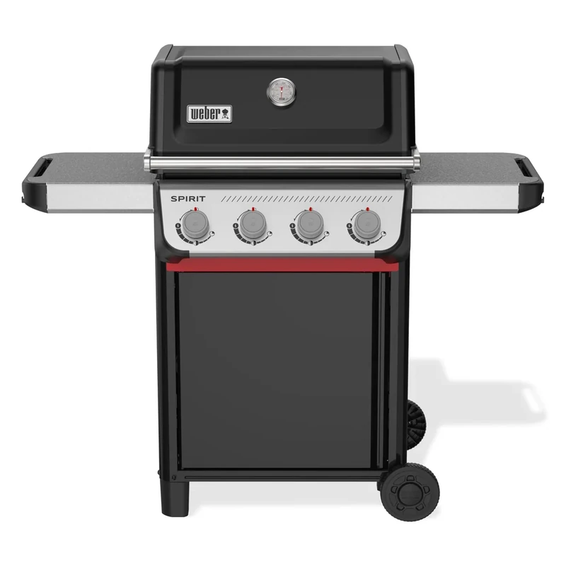 Weber Spirit E-410 Gas Barbecue / 4 Burners, Snap-Jet Ignition, Durable Wheels and Warming Rack, 51 x 46 cm Cooking Surface, Compatible with Weber Works Side Rails, Black/Silver