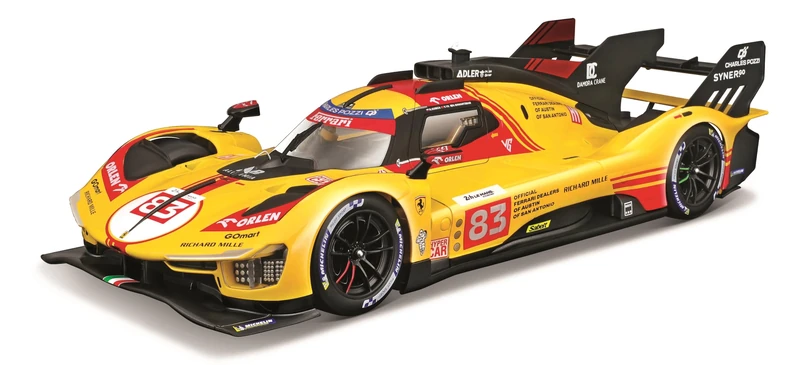 Bburago FERRARI RACING 499P LE MANS HYPERCAR(2024) AF CORSE #83 - DELUXE HARD CASE - 1:18 Scale - Incredibly Detailed Die-Cast Replica Collectible Race Car Model