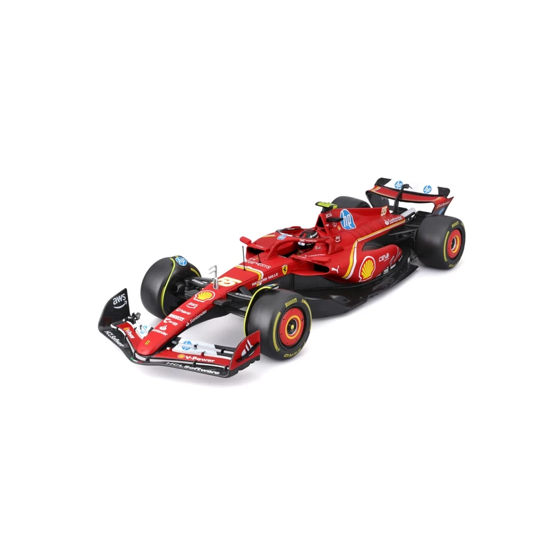 Bburago F1 Formula 1 FERRARI SF-24 (2024) WITH HELMET - SAINZ - 1:18 Scale - Incredibly Detailed Die-Cast Replica Collectible Race Car Model, Multiple Colours
