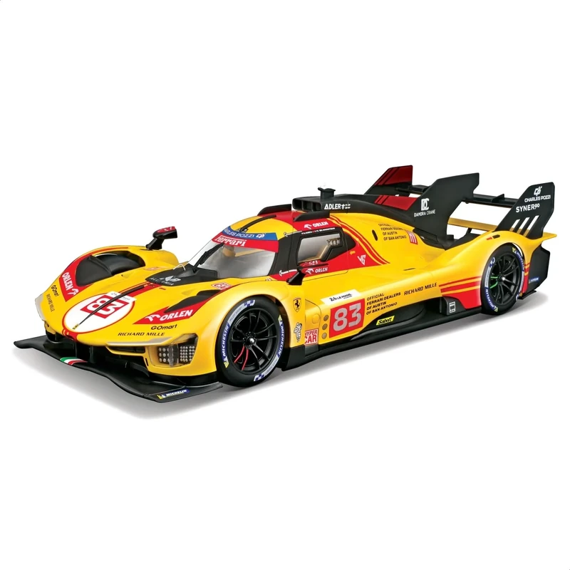 Bburago FERRARI RACING 499P LE MANS HYPERCAR (2024) AF CORSE #83-1:18 Scale - Incredibly Detailed Die-Cast Replica Collectible Race Car Model, Multiple Colours