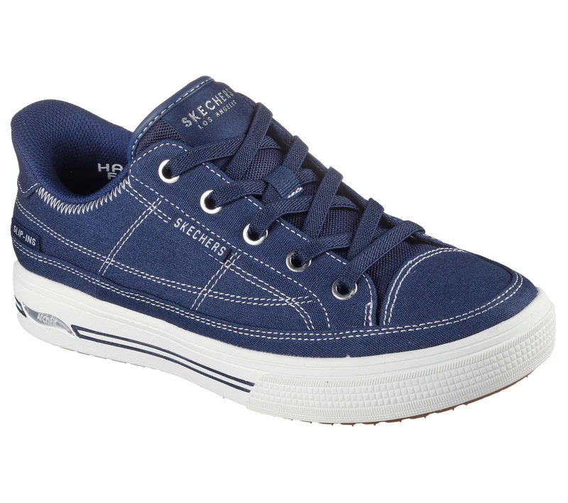 Skechers Women's Arch Fit Arcade-See Ya There Hands Free Slip-ins Sneaker, Navy, 8 UK