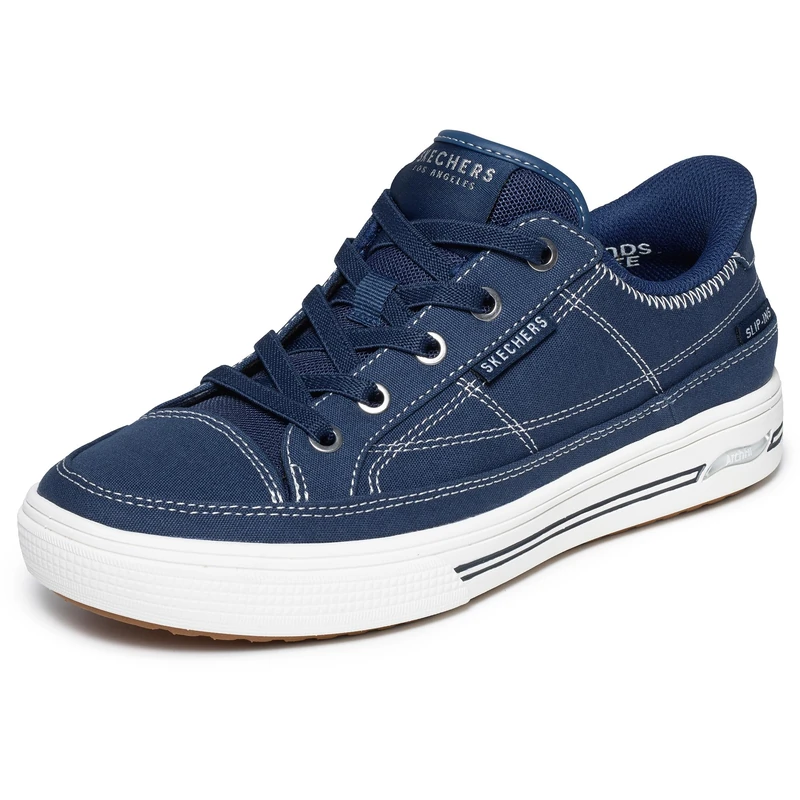 Skechers Women's Arch FIT Arcade See YA There Trainers, Navy Canvas, 4 UK