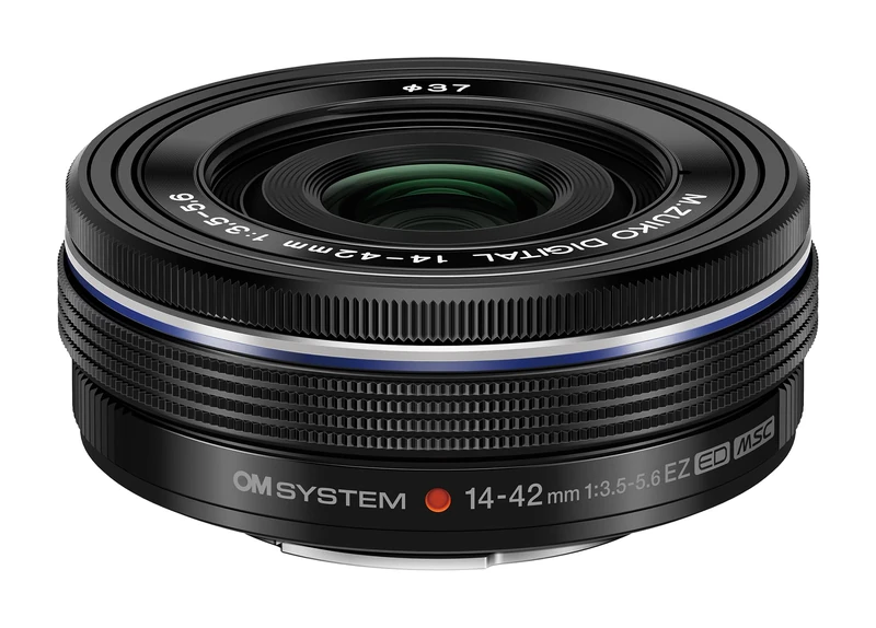 OM SYSTEM Olympus M.Zuiko Digital 14-42mm F3.5-5.6 EZ Black for Micro Four Thirds System Camera, Compact 3X Zoom Lens