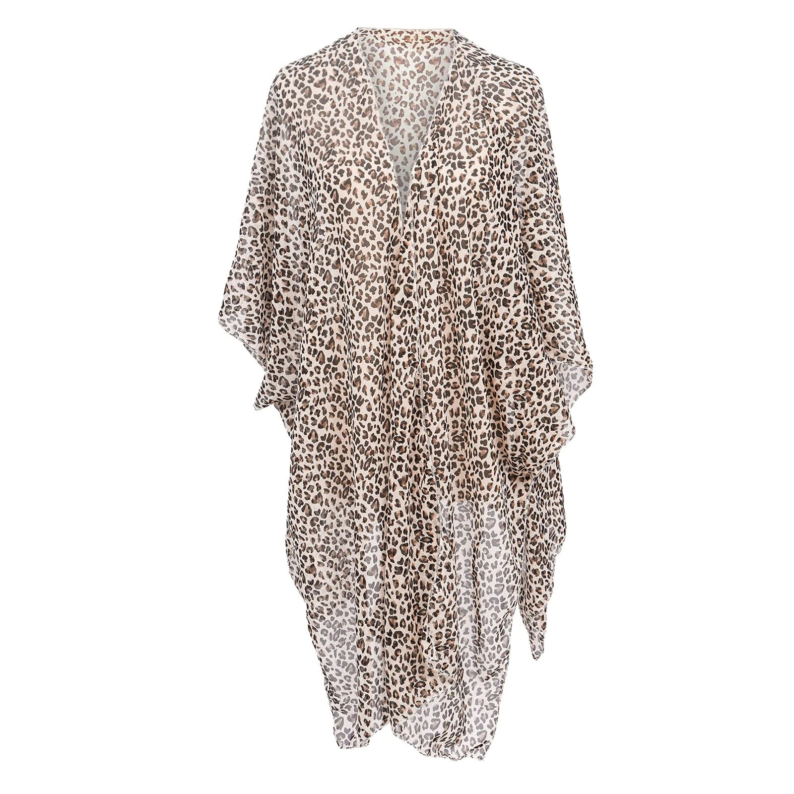 Women's Swim Cover-ups & Sarongs, Chiffon Kimono Cardigans for Women UK Open Front Kimono Robes Beach Cover Ups Bikini Cover Up Fashion Loose Swimwear Cover Ups Body Wrap Beach Wear Holiday Brown