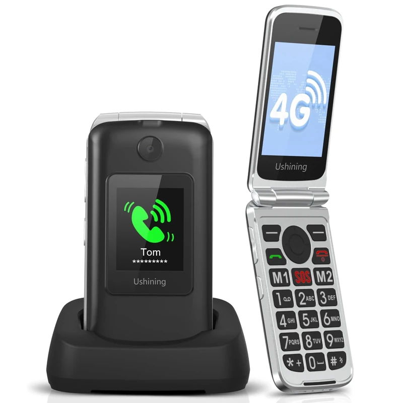 uleway 4G Senior Mobile Phone Flip Phone Unlocked Easy to Use Big Button Cell Phone with Large Display Loud Sound SOS Emergency Button Long Battery Life for Elderly