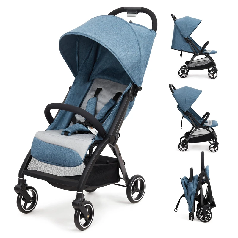 Pushchair, Pushchair, Buggy, Foldable, for Children from Birth up to 22 kg, with Reclining Function, Drink Holder, EVA Tyres, Ultra-Light Pushchair