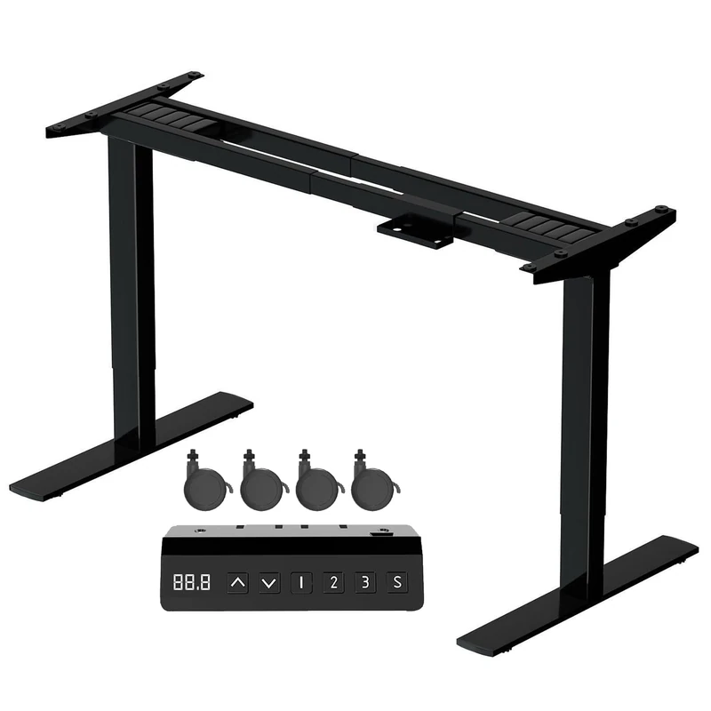 JUMMICO Height-adjustable desk frame with 2 strong motors, table frame, height adjustable with 3 memory controls, for sit-stand (Black) - Image 1