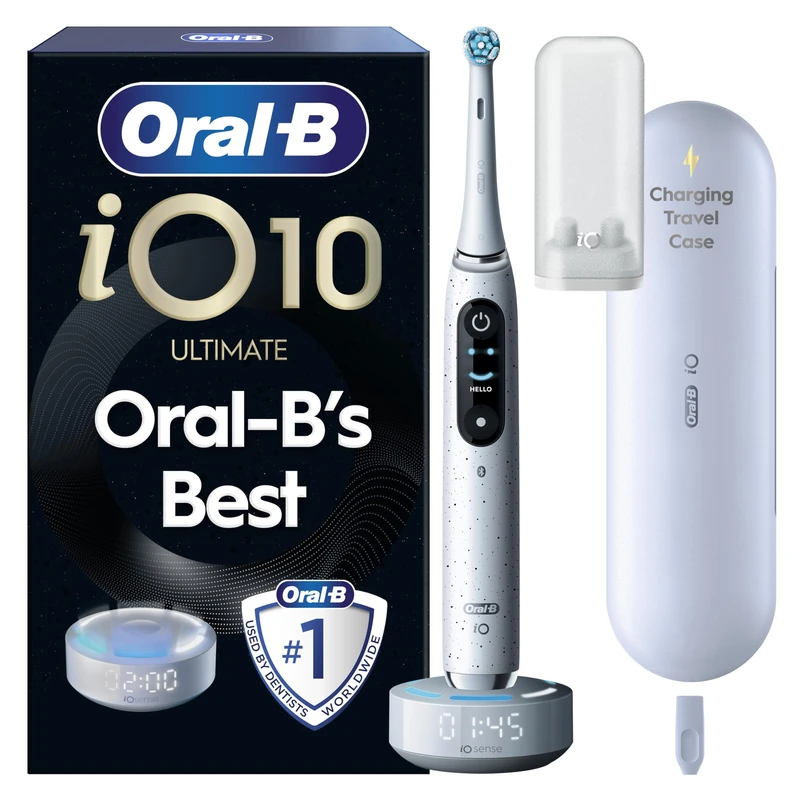 Oral-B iO10 Cosmic Black Electric Toothbrush + Oral-B iO Assorted Black Toothbrush Heads x 7 - Image 1