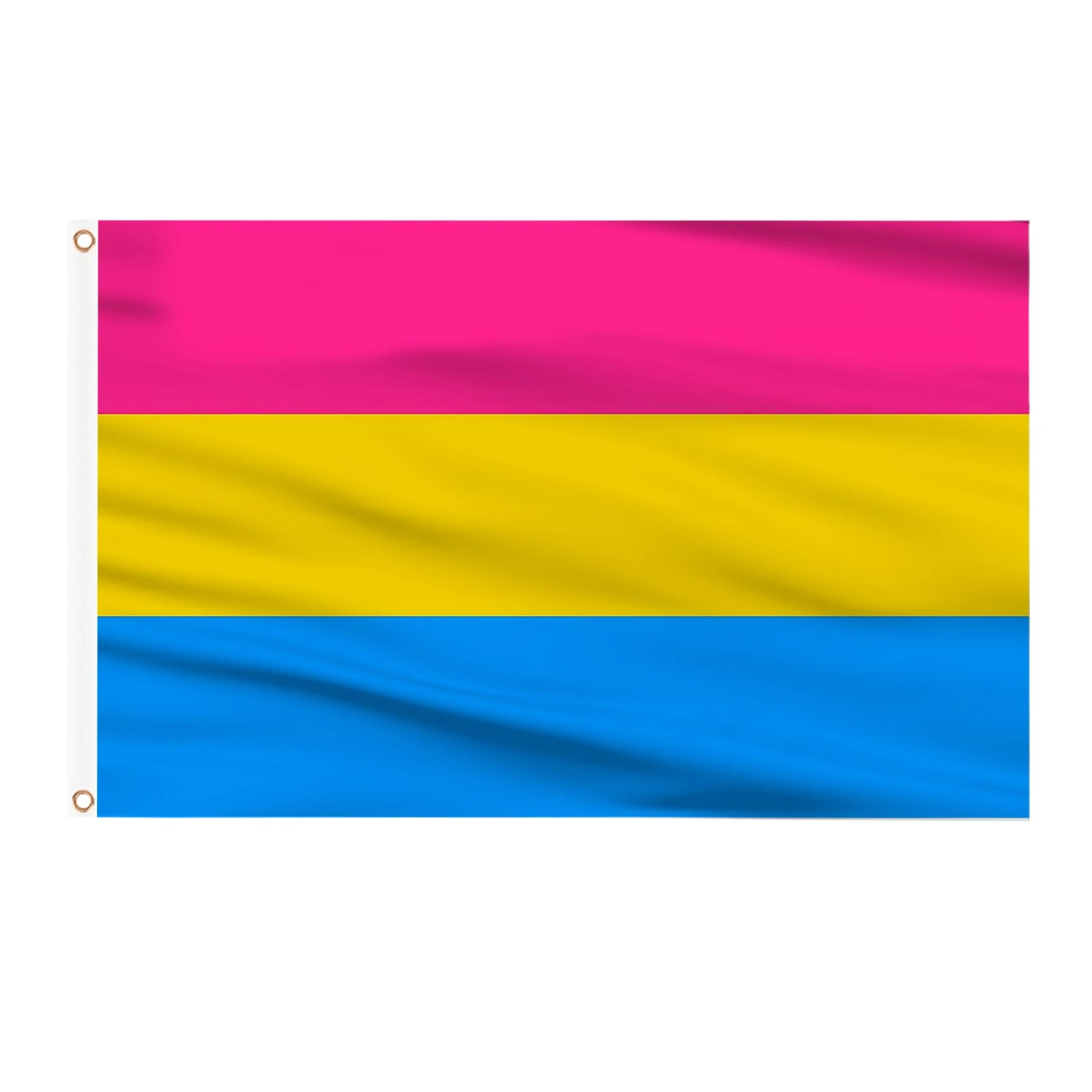 AhfuLife Pansexual Pride Flag 5ft x 3ft for Gay Pride Day LGBTQ+ Decorations, 1Pcs Pansexual Flag - Double Side with Brass Eyelets for Pride Day Parade Decorations
