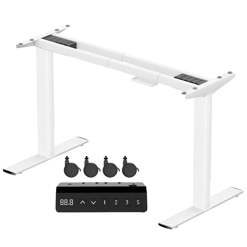 JUMMICO Height-adjustable desk frame with 2 strong motors, table frame, height adjustable with 3 memory controls, for sit-stand (white) - Image 1