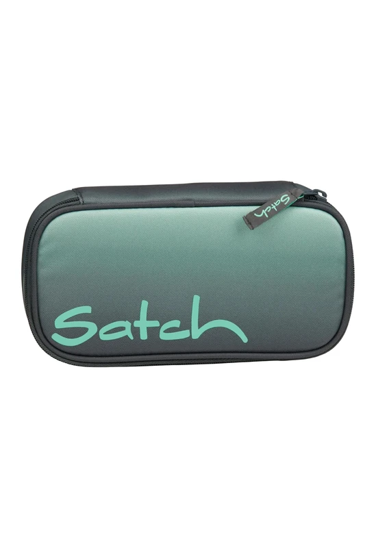 Satch Extra Large Pencil case with Zip Closure stiftehalter Geodreieck Sichtfenster für Stundenplan, Gradient Mint - Anthracite, One Size, Modern