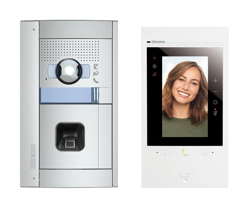 BTICINO, Flex'ONE 905286 Classe 300EOS Set with Netatmo & Sfera Allmetal incl. ekey Fingerprint, Smart Wi-Fi Video Interior with Integrated Alexa, Optimised Colour Camera, Home+Security, 2-Wire