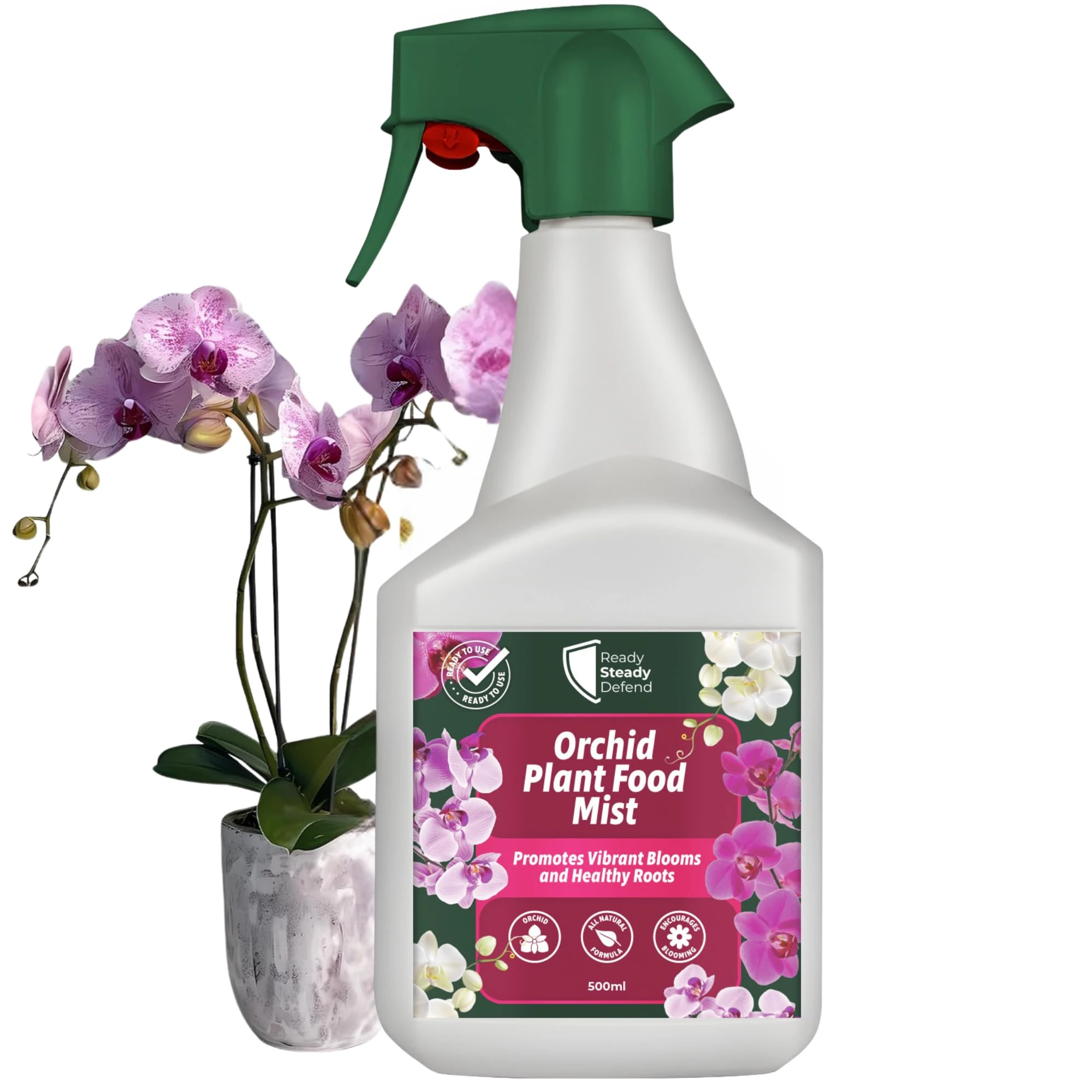 Orchid Plant Food Mist 500ml | Promotes Vibrant Blooms & Healthy Roots | Organic Seaweed Formula | Ideal for Indoor and Outdoor Orchids | Easy-To-Use Spray for Houseplants - Natural Orchid Fertiliser