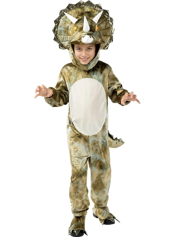 Funidelia | Triceratops dinosaur costume for boy Animals, T-Rex, Jurassic Park, Films & Series - Costume for kids accessory fancy dress & props for Halloween, carnival & parties - Size 7-9 years