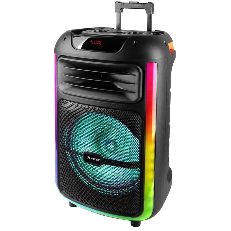 Trevi XFest XF 1400 KB Wireless Speaker 100 W, Portable Speaker with Microphone with Cable Included, USB, Micro SD, AUX-IN and Guitar, TWS Function, Built-in Rechargeable Battery