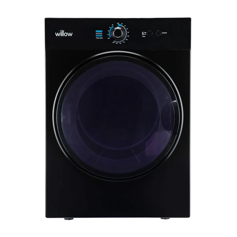 Willow WTD3B 3kg Compact Vented Tumble Dryer, Front Loading Small Dryer for Counter Top with Child Lock, Mechanical Controls, Crease Guard - Black