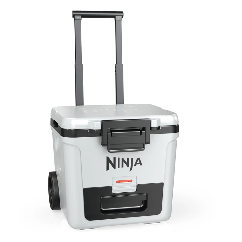 Ninja FrostVault Cool Box with Wheels and Insulation, Integrated Dry Zone Drawer for Fridge Temperature Storage, Keeps Ice for Days, Holds up to 48 Cans, Cloud White, FB230EUWH