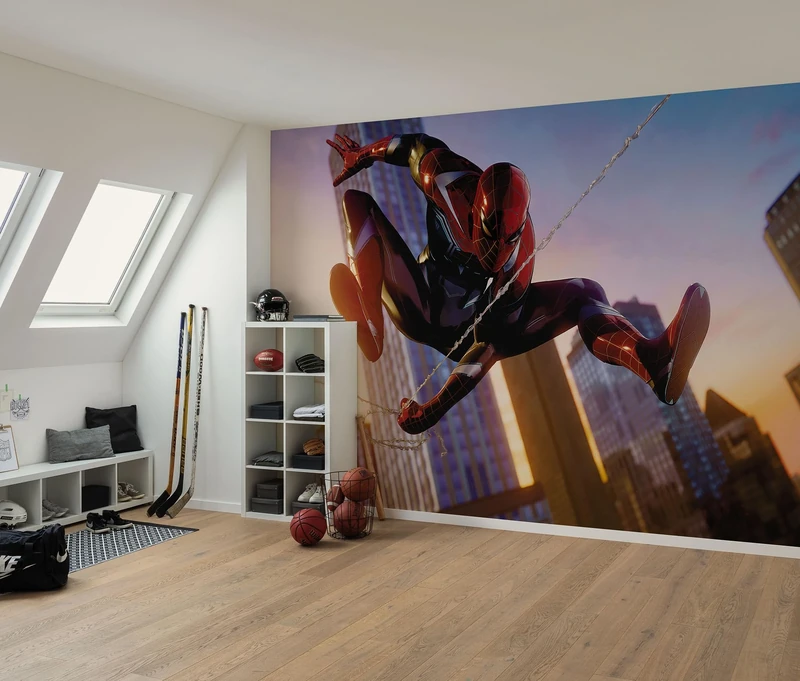 Komar Non-Woven Photo Wallpaper Marvel Spider-Man Huge Jump Size 400 x 250 cm Children's Bedroom Wallpaper
