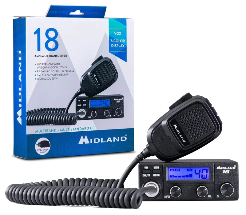 Midland 18 multi-standard transceiver is designed to deliver superior performance in a smaller, more affordable package, without compromising quality and premium features