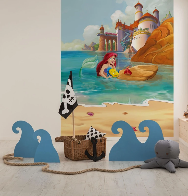 Komar Non-Woven Photo Wallpaper - Disney Ariel Daydream - Size 200 x 250 cm - Children's Wallpaper