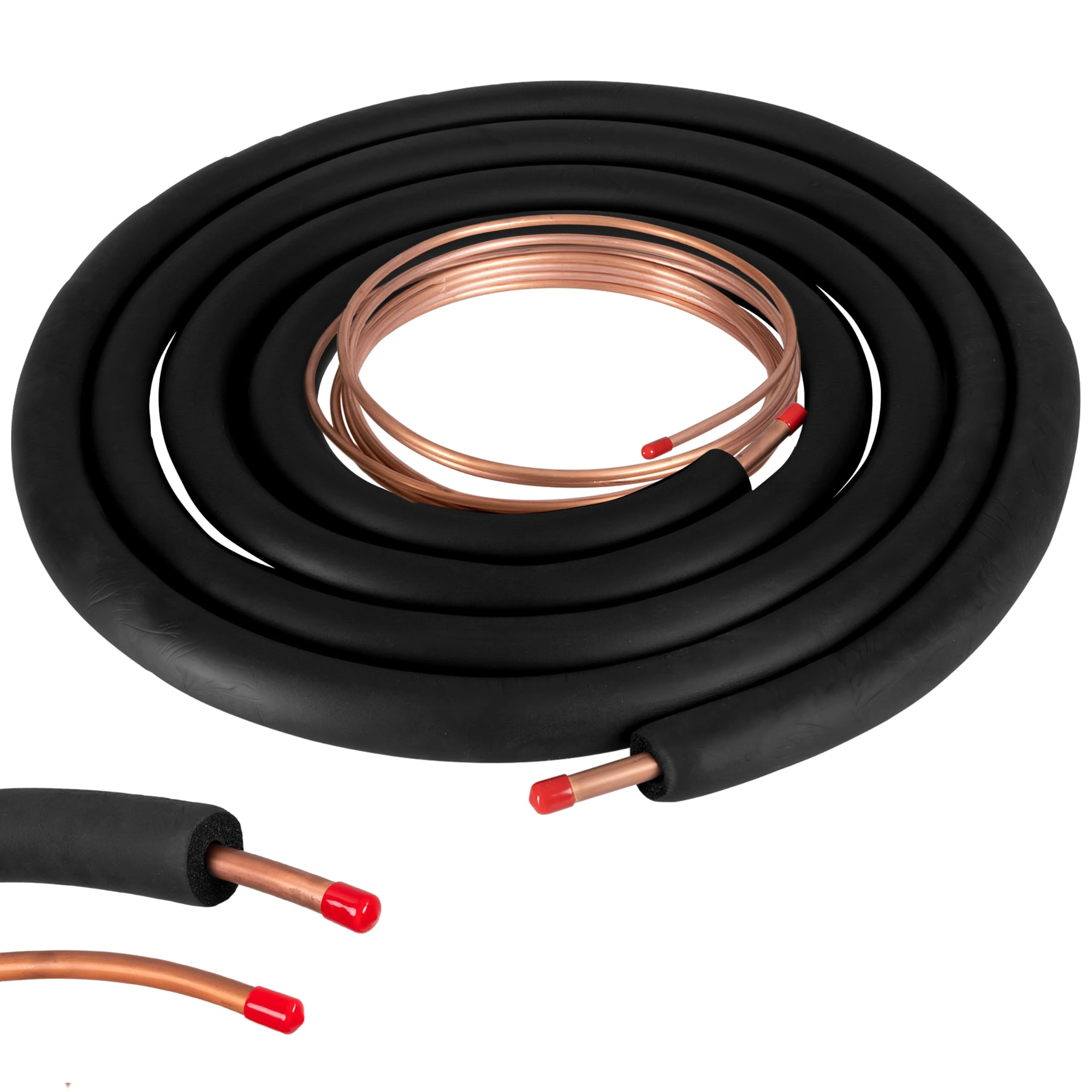 HVAC Line Set Insulation - 25ft 3/4 & 3/8 Seamless Copper AC Line Insulation with .55 inch EPDM Refrigerant Lines for Air Conditioner & Heat Pump