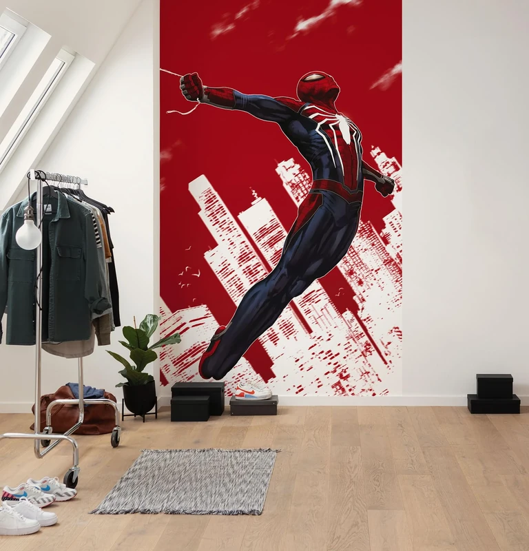 Komar Fleece Photo Wallpaper Marvel Spider-Man Red Swing Size 150 x 250 cm Children's Wallpaper