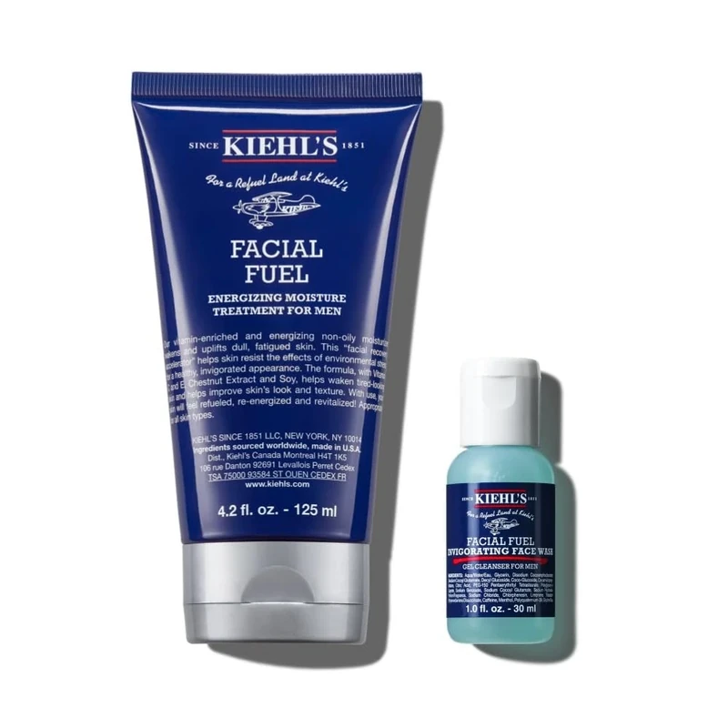 Kiehl's Facial Fuel Moisturiser for Men, Vitamin-Enriched Non-Oily Face Cream, Re-energises & Revitalises Dull Skin with Caffeine, Vitamins C+E, Revitalise & Energise Your Skin, 125Ml + Gift