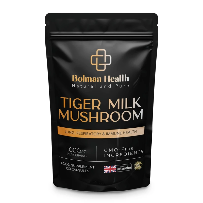 Bolman Health Tiger Milk Mushroom 1000mg Extract - 120 Vegan Caps