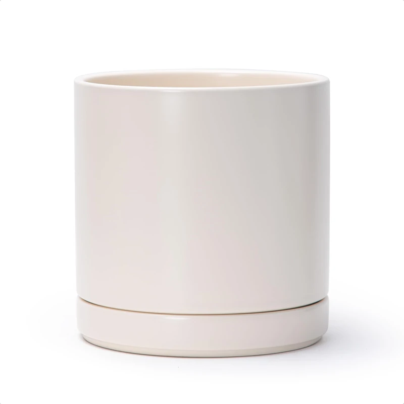 D'vine Dev 8.2 Inch Ceramic Planter Pot, Oatmeal, 94-O-D-8