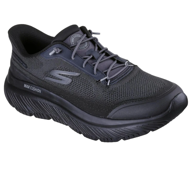 Skechers Men's Go Walk Max Cushioning Hyper Burst Zoltar Sneaker, Black Textile/Trim, 11 UK - Image 1