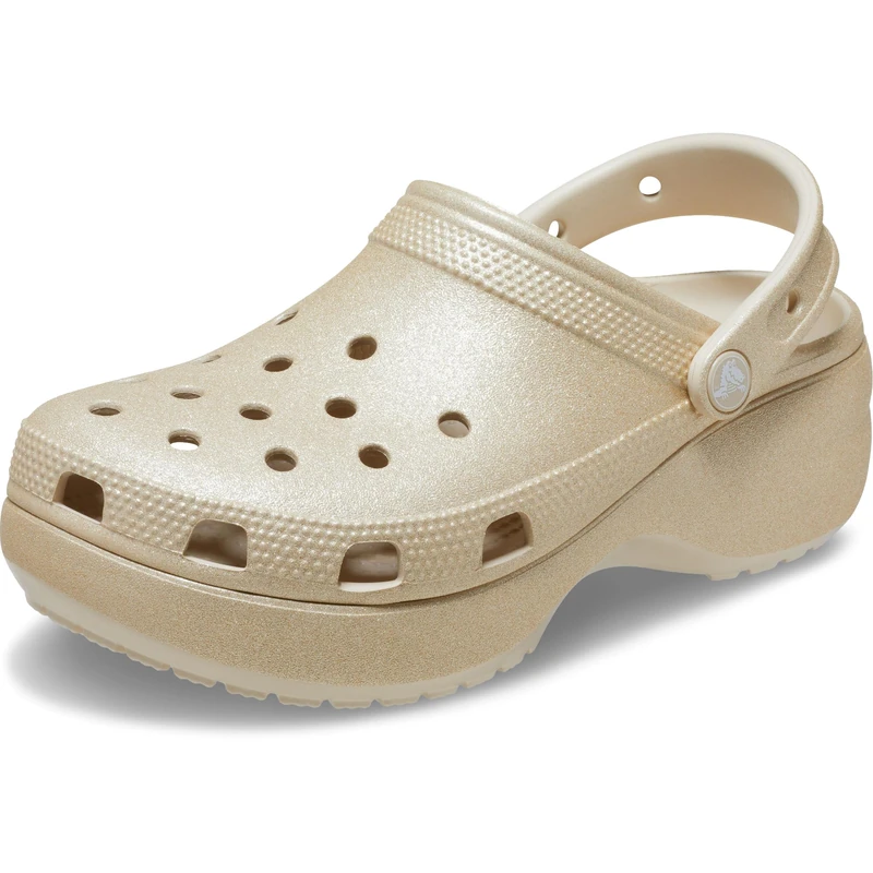 Crocs Women, Classic Platform Glitter Clog W, Champagne, 4 UK Women