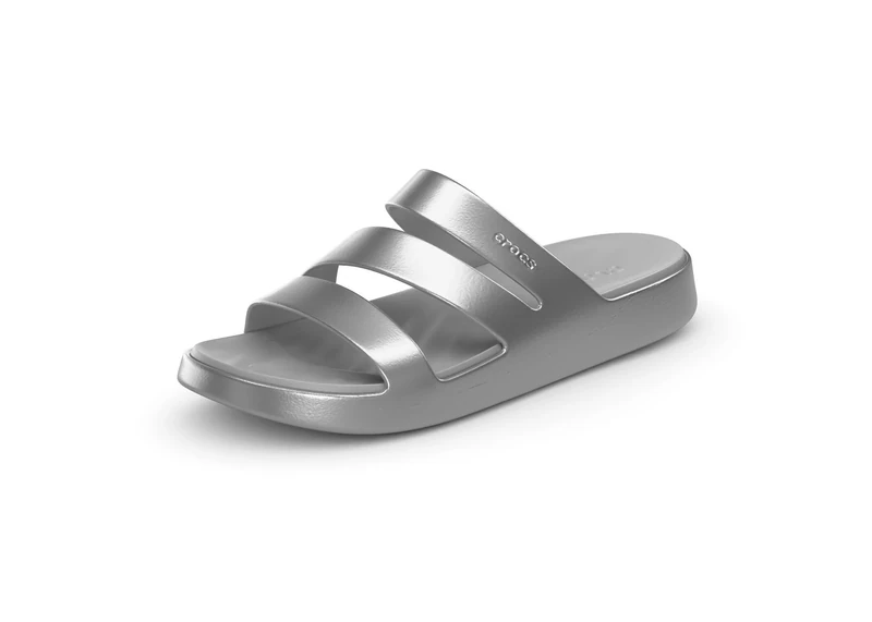 Crocs Women's Getaway Strappy Sandals, Silver, 6
