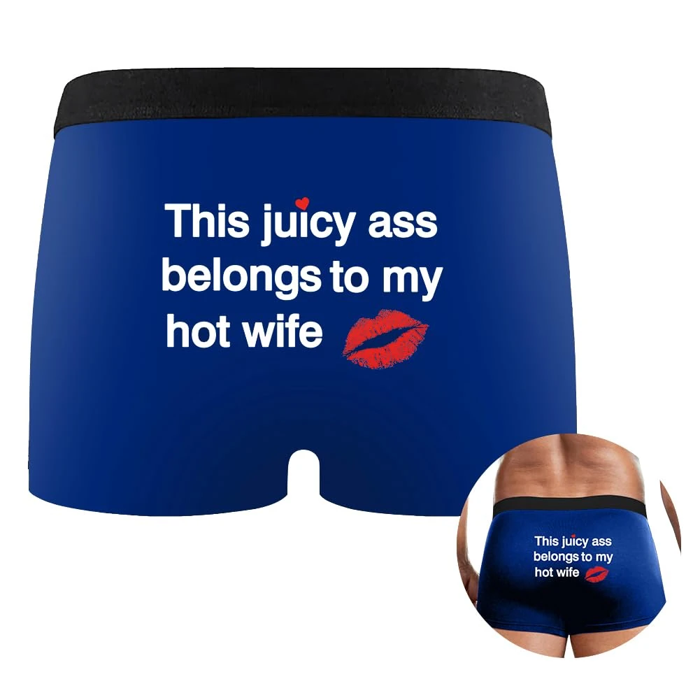 Sexy Code 1701 Men's Boxer Briefs with Novelty Pattern Print Funny Underwear Underpants Shorts Comfortable-Soft Men Boxer Shorts(R806+M003,Blue,XXL)