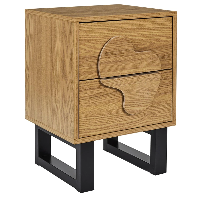 HOME DECO FACTORY, HD0432, Calypso Contemporary Bedside Table with Practical Drawer, Elegant and Versatile Design, Ideal for Bedroom or Living Room, Dimensions 40 x 55 x 35 cm, Colour: Brown Black