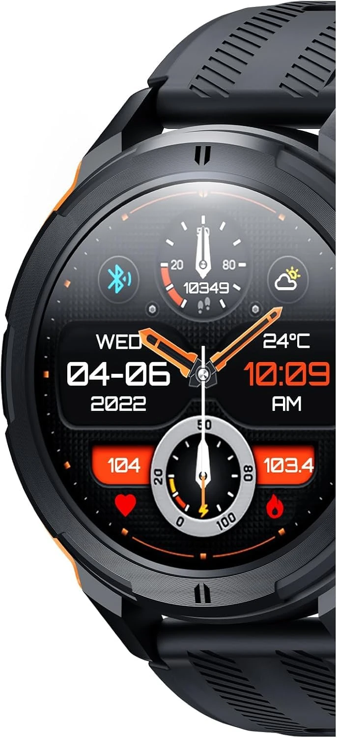 OUKITEL Smart Watch for Men, Mens Smart Watches with Bluetooth Call, 1.43 Inch AMOLED Smartwatch with Heart Rate SpO2 Sleep Monitor, 123 Sports Mode, Waterproof Fitness Watch for Android Ios