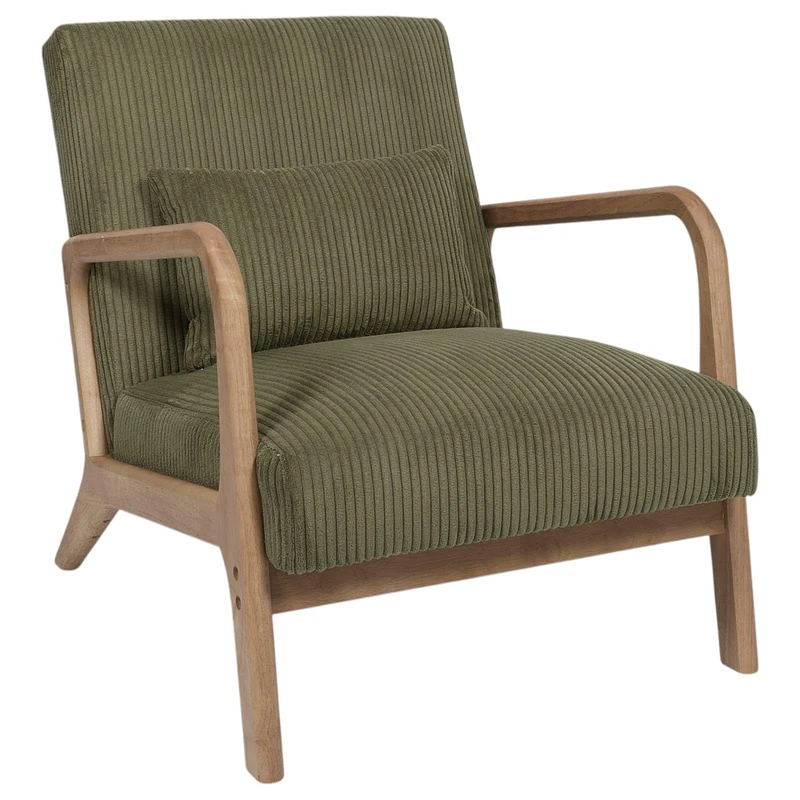 HOME DECO FACTORY, HD0531 Modern Living Room Armchair in Green Velour, Ergonomic Design for Optimal Comfort, Ideal for Relaxing and Reading, Dimensions 64.5 x 75 x 83 cm, Green