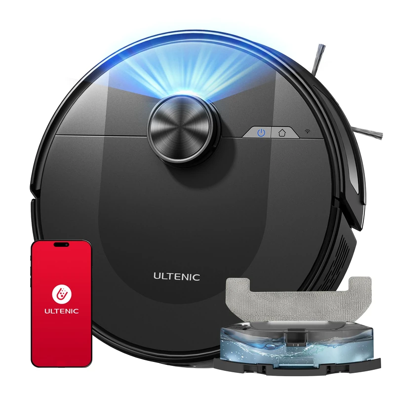 Ultenic D10 Robot Vacuum Cleaner with Mop 5000Pa, Precision Lidar Navigation, 5 Maps, 10 No-go Zone, Powerful for All Floor, Carpet & Pet Hair, Siri/Alexa/Google Assistant/APP Remote Control