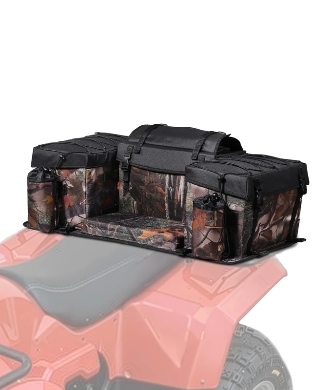 VEVOR ATV Rear Storage Bag, 68L ATV Rear Cargo Bag with Sponge Seat Cushion & Bottle Holder, 600D Oxford Cloth Storage Rack Seat Fit Most with Rack, Compatible, UTV, Can-Am