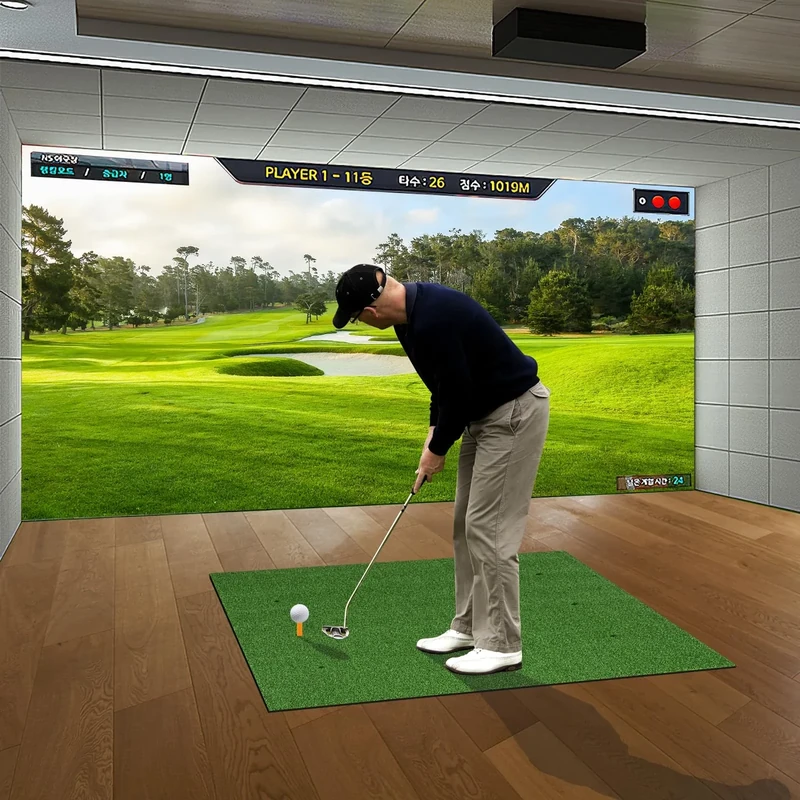 FANTASK Golf tee mat, 152 x 117 cm, golf practice mat including 2 rubber tees and 2 alignment rods