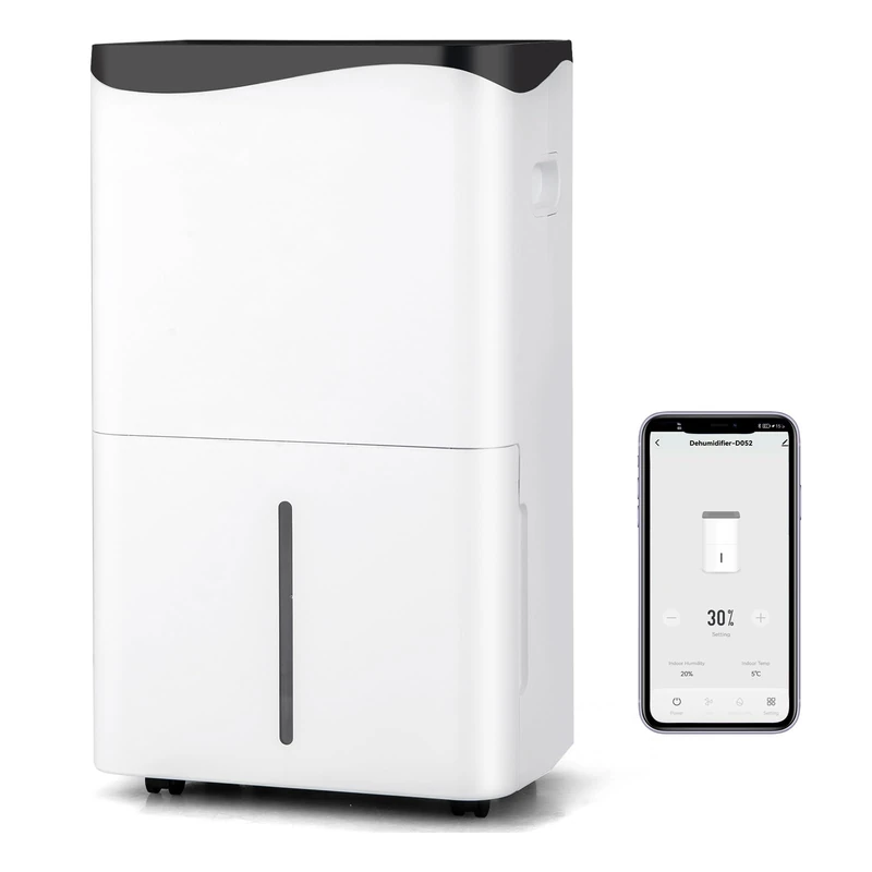 HOMFME 50L/Day Dehumidifier for Home Damp, Quiet Laundry Drying with4 Modes