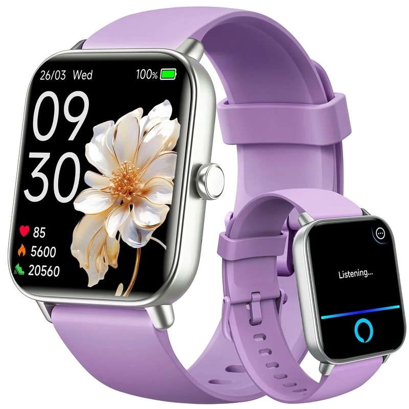 Smart Watches for Women - Answer/Make Calls, Alexa Built-in, 1.8" HD Ladies Smartwatch with Heart Rate/SpO2/Sleep Monitor, IP68 Waterproof, Fitness Watch for iPhone/Samsung/Android, 100+ Sports