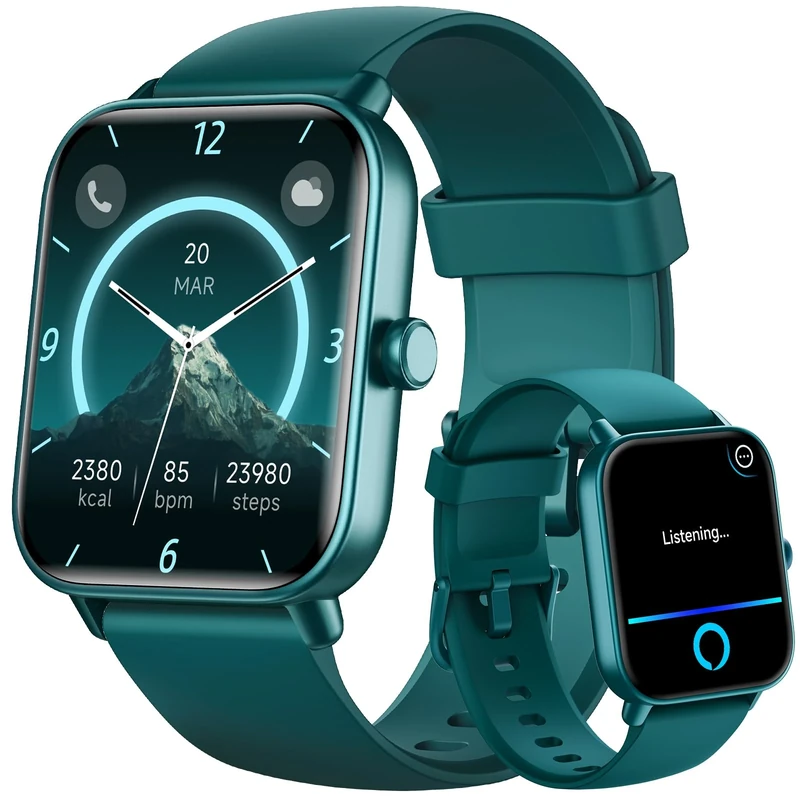 Gydom Smart Watches for Men Women,1.8" HD Ladies Smartwatch Compatible with iPhone/Samsung/Android- Answer/Make Calls,Alexa Built-in, Sleep/Heart Rate/SpO2 Monitor, IP68 Waterproof Fitness Track Watch