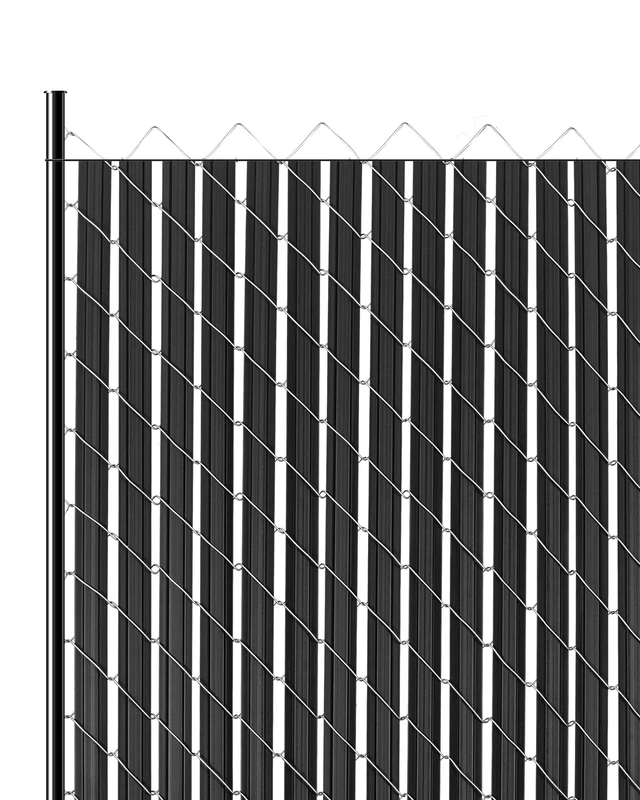 VEVOR Bottom Locking Privacy Slats, Double-Wall Vertical Bottom-Locking Slats with Wings for Chain-Link Fence, High-Density HDPE Chain Link Slats Ideally Fit 6' High Fence for Garden and Farm(Black)