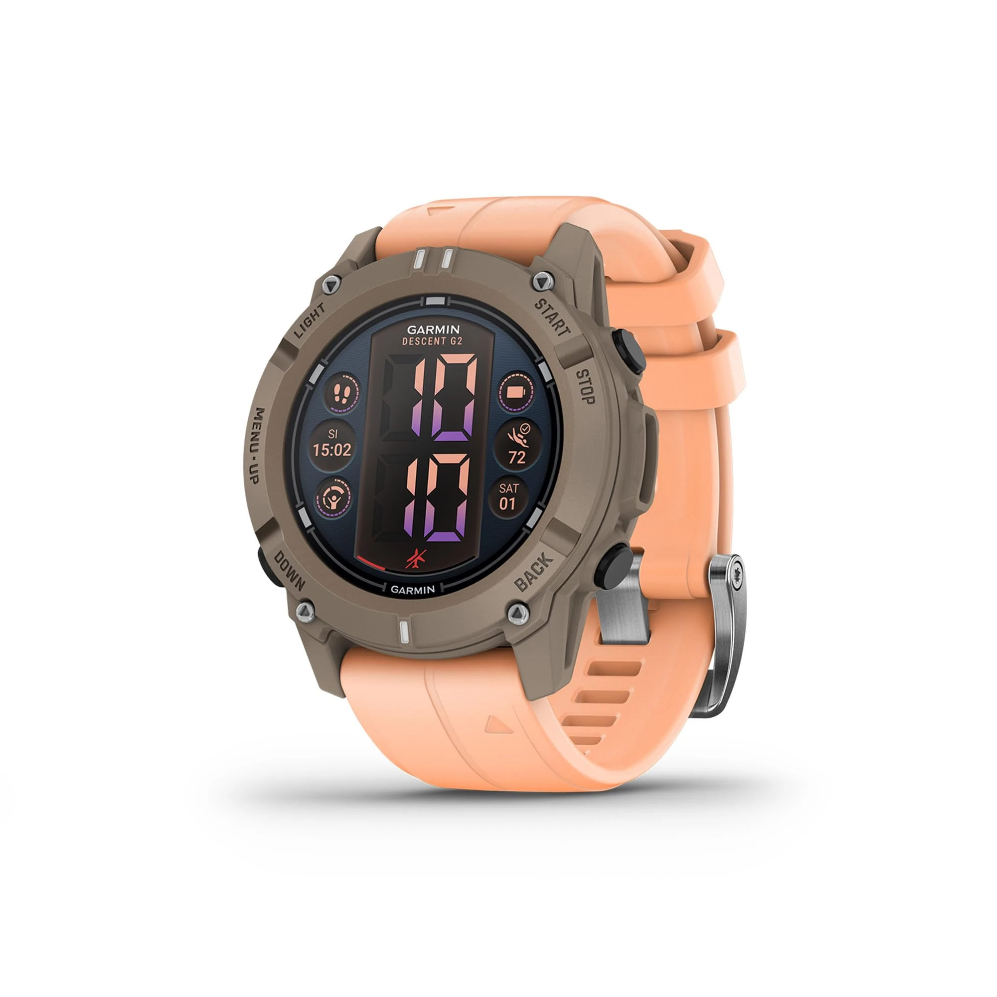 Garmin Descent G2, Rugged Multi GNSS Watch Style Dive Computer, 46mm Smartwatch, AMOLED Display, Multiple Dive Modes, 10ATM Rating, Health & Wellness Features, Up to 10 days battery life, Paloma