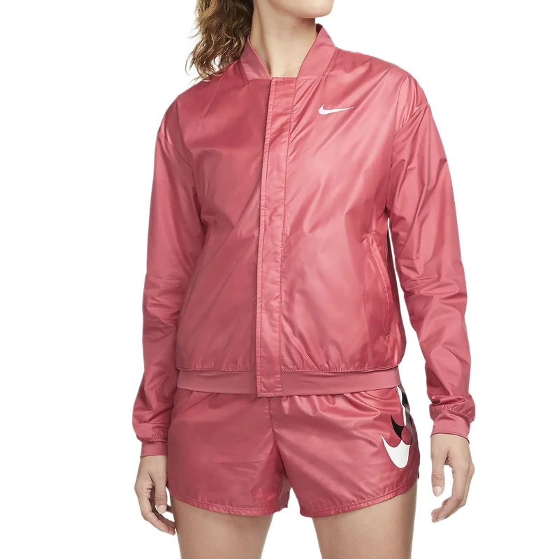 NIKE DD6847-622 W NK SWSH RUN JKT Jacket Women's ARCHAEO PINK/(WHITE) Size M