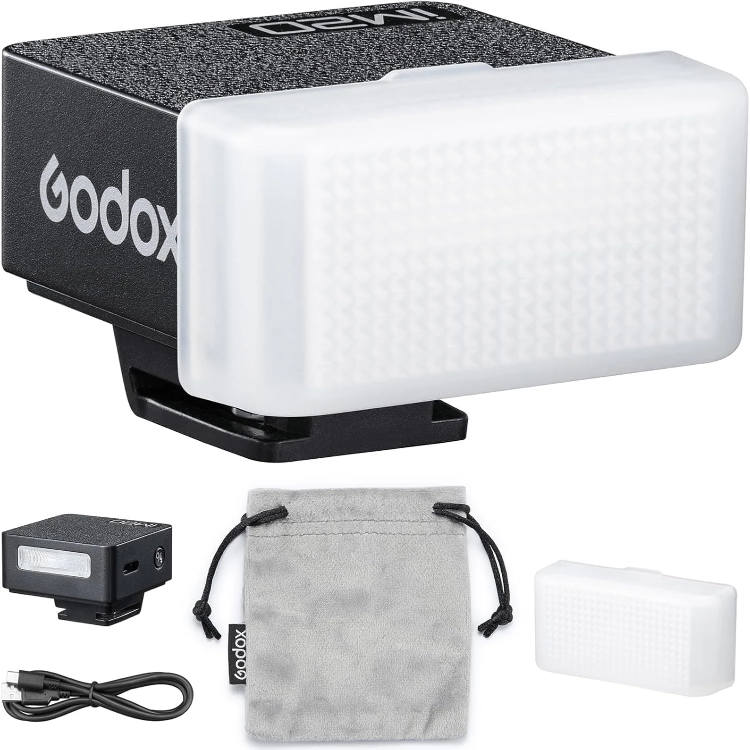 GODOX iM20 Camera Flash Mini Camera Flash, 5 Stages Flash Output, 6000K±200K with Optical Control S1/S2 Godox im20 Mini Flash for Canon Sony Nikon Fuji Olympus (IM20 with diffuser)